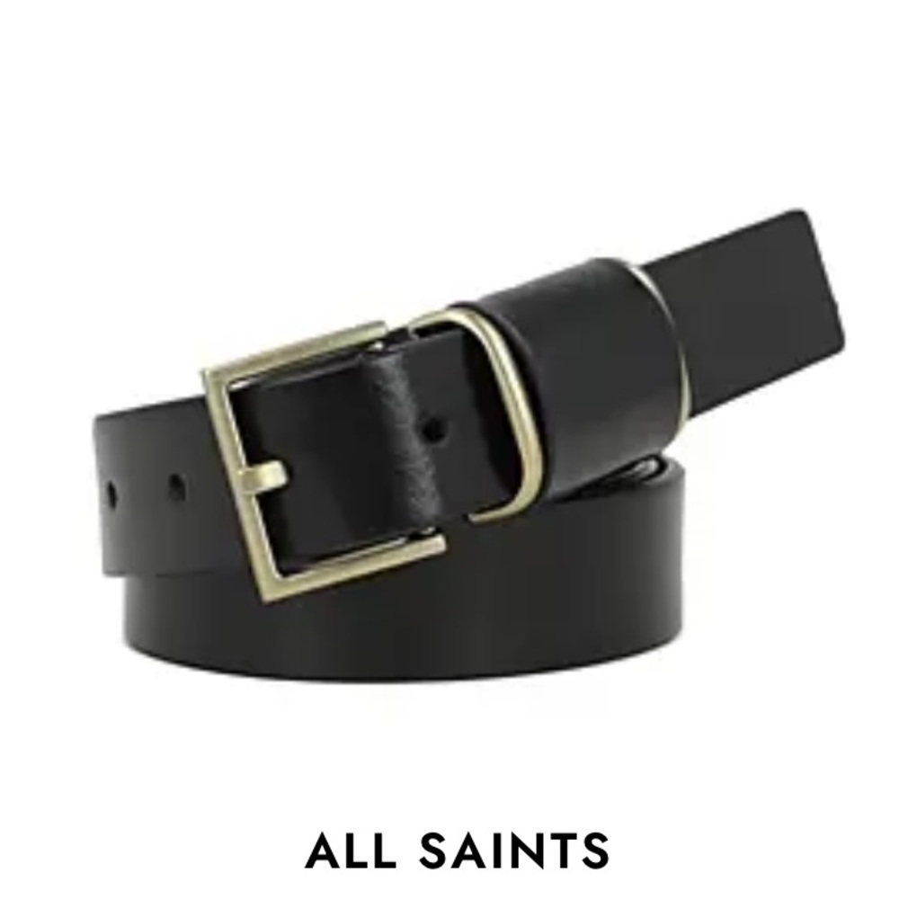 All Saints Black Leather Belt